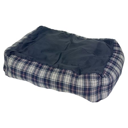 Лежак с бортом 52х41х16 см, съемная меховая подушка, крупная клетка