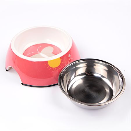 Миска со съемной чашей для собак и кошек, 14.5x14.5x5 см, 150 мл, красный