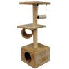 Когтеточка-комплекс 35х35х88 см с цилиндром, бежевый