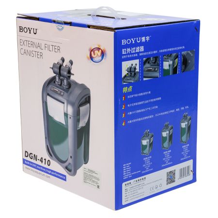 Фильтр внешний Boyu DGN-410 с УФ стерилизацией для аквариума 100-400 л с регулятором канистровый 1610 л/ч