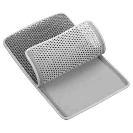 Двухслойный коврик под лоток 45х60 см для кошачьего туалета, серый 