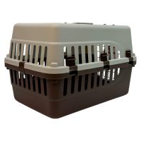 Переноска Safari Range 50х35х32 см для кошек и собак Pet Choice с металлической верхней решеткой, коричневый