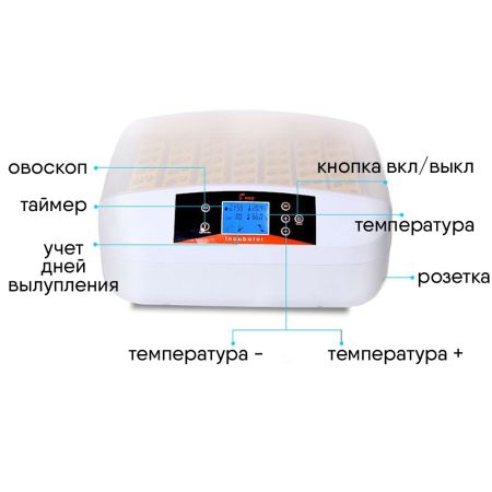 Инкубатор HHD 56 автоматический с овоскопом на 56 яиц