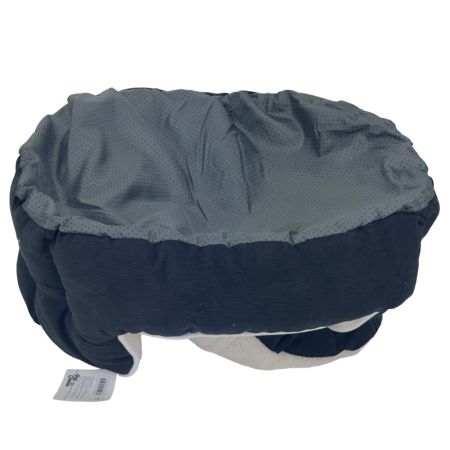 Лежак с бортом 68х59х22 см, вельвет, съемная подушка, черно-белый