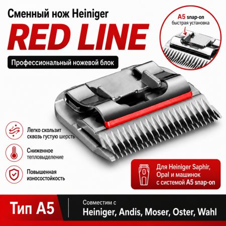 Машинка Heiniger Saphir Pink для стрижки животных, собак, кошек с 2-я аккумуляторами и лезвием #10 1,5 мм "red line"
