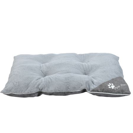 Лежак подушка Pet Choice для собак, стеганая 100х73х17 см, пушистый, серый