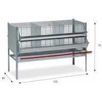 Клетка для кур на 9 голов 120 см трехсекционная