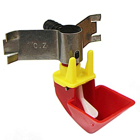 Поилка чашечная для мелкой птицы, пластик, с распорным креплением на сетку 