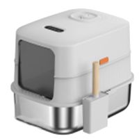 Туалет-домик для кошек Petzengo PL-1 60,5х40,5х42 см с дезодорацией, нержавеющая сталь