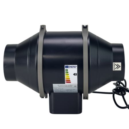 Вентилятор для гроубокса HobbyFarm канальный встроенный с регулятором, бесшумный, 4", пластик