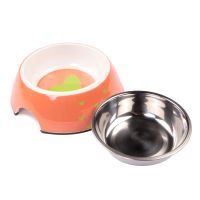 Миска со съемной чашей для собак и кошек, 14.5x14.5x5 см, 150 мл, оранжевый