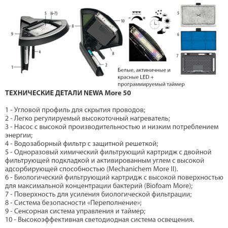 Аквариум Newa More NMO 50W Daylight LED 45 л с фильтром, нагревателем и освещением рассвет-закат, белый NEW VERSION Аквариум Newa More NMO 50W Daylight LED 45 л с фильтром, нагревателем и освещением рассвет-закат, белый NEW VERSION