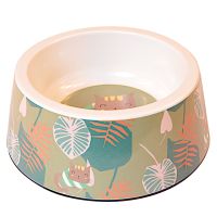 Миска меламиновая для кошек и собак, диаметр 22 см, 950 мл, листья