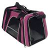 Сумка переноска складная для собак и кошек 45х30х30 см, розовая