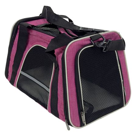 Сумка переноска складная для собак и кошек 45х30х30 см, розовая