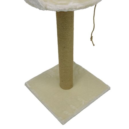 Когтеточка-лежак 40х40х70 см, с канатом, кремовый 