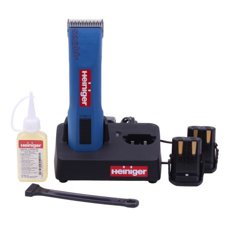 Машинка Heiniger Saphir для стрижки лошадей, КРС, собак и кошек с 2-я аккумуляторами и лезвием #10 1,5 мм