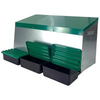 Гнездо для кур несушек HobbyFarm 3 секции наружное крепление с яйцесборником