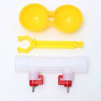 Поилка ниппельная с каплеуловителем двойная