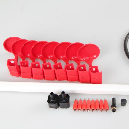 Ниппельная система 8 пластиковых поилок для цыплят и перепелов Ниппельная система 8 пластиковых поилок для цыплят и перепелов