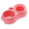 Миска двойная Catidea с автопоением, пластик, розовая