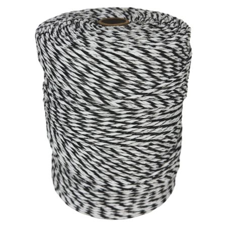 Провод для электропастуха FarmGuard белый с черным 3 мм / 500 м / 5x0,2 мм SS+1х0,2 мм CU