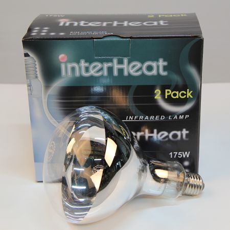 Лампа инфракрасная 175 Вт InterHeat, Е27 R125, закаленное стекло, прозрачная