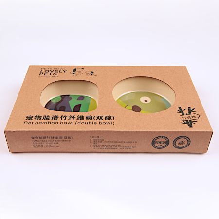 Миска двойная, 26x14.5x3.5 см, 200+250 мл, голубой