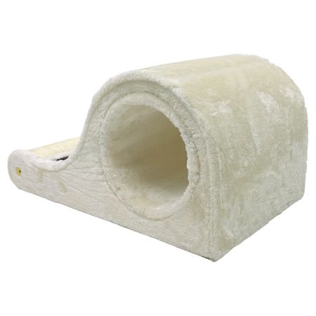 Когтеточка-волна для кошек 50х30х25 см с туннелем, кремовый