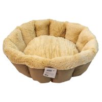 Лежак Pet Choice для собак и кошек, круглый с бортом 60х60х17 см, меховой, коричневый Лежак Pet Choice для собак и кошек, круглый с бортом 60х60х17 см, меховой, коричневый
