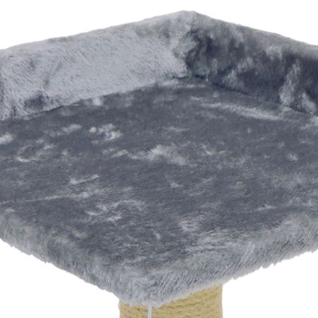 Когтеточка-лежак 35х35х60 см, c игрушкой, темно-серый